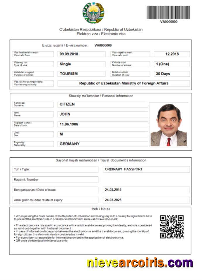 Uzbekistan e-visa